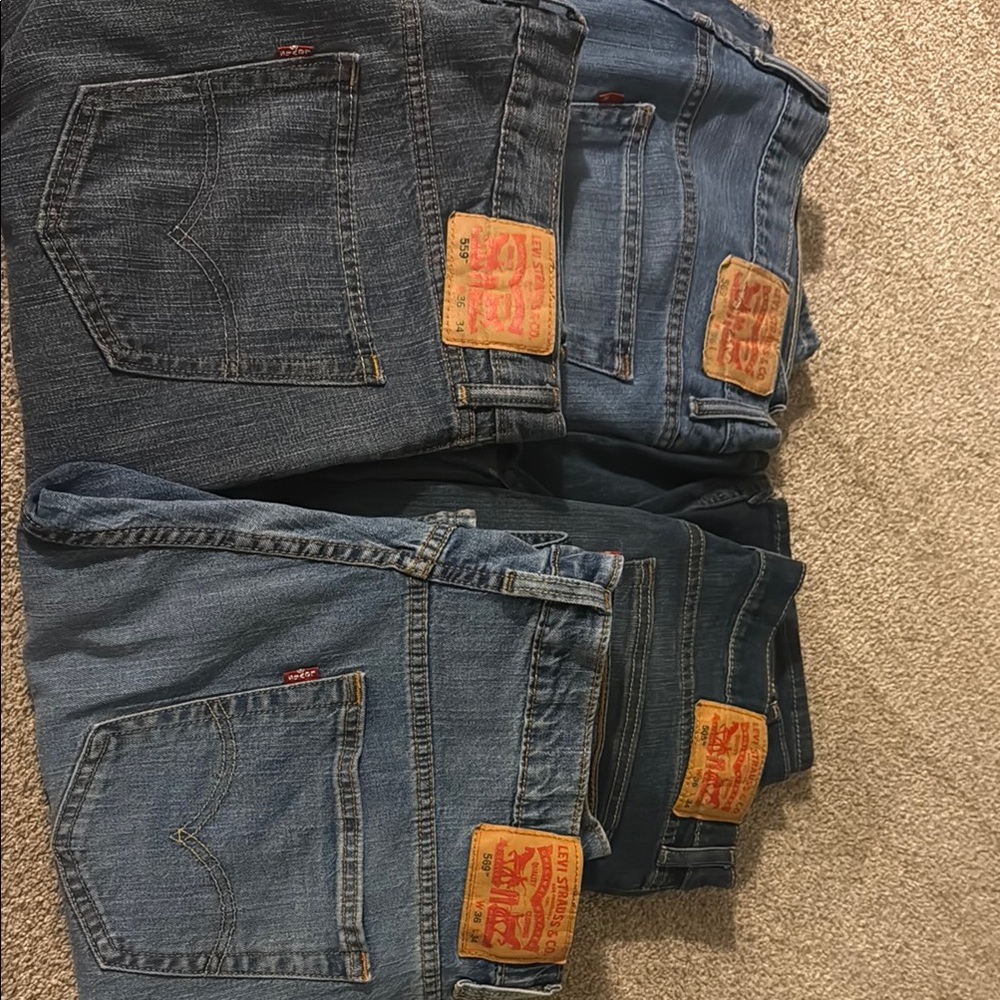 4 pairs of Levi's Men's Blue Jeans
